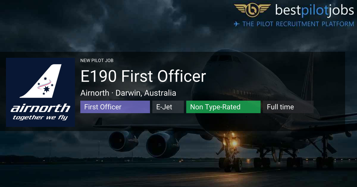 E190 First Officer — Airnorth — Darwin, Australia | bestpilotjobs